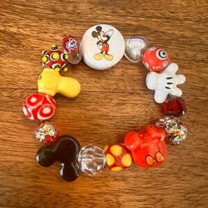 Disney Mickey Mouse Themed Stretch Beaded Bracelet